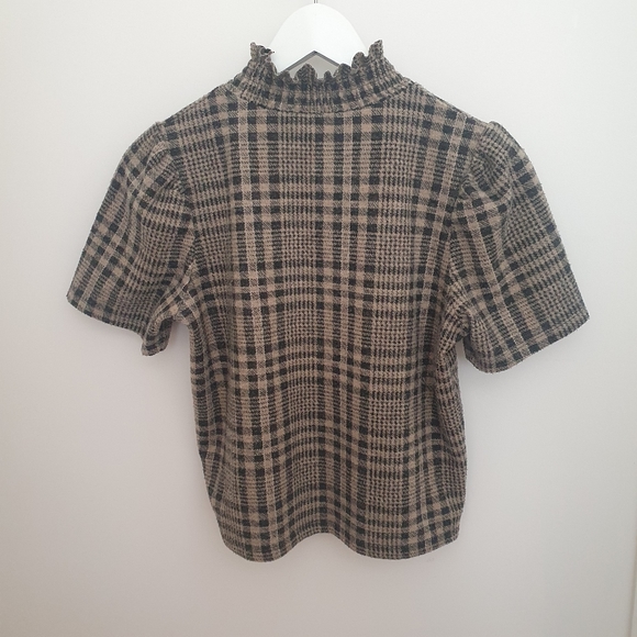 &me plaid Brown top size S - Picture 5 of 8
